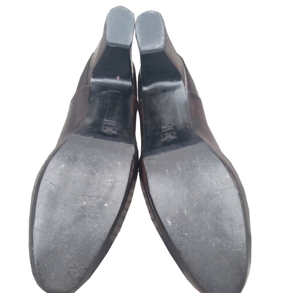 Robert Clergerie x Barneys Pumps Brown Leather Round Toe Block Heel 8.5 - Picture 11 of 12